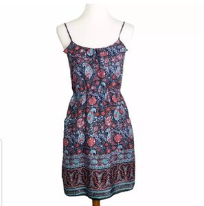 American Eagle Outfitters Paisley Spaghetti Strap Sundress Pockets Festival Vaca